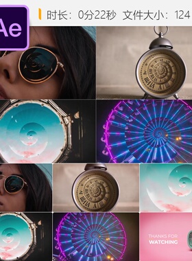 Droste Studio AE模板3D全景无限循环摄像机视错觉特效动画素材