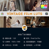 复古胶片电影感LUT调色预设合集 FCPX专用怀旧胶片色彩滤镜素材