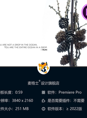 圣诞粒子PR模板松果动画4K节日庆祝开场蓝色礼物卡通圣诞树发光