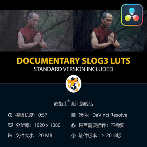达芬奇专业电影感Slog3调色LUT预设支持ARRI与佳能相机