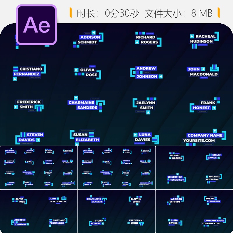 现代抽象动态箭头盒子LOGO动画信息AE模板4K分辨率设计创意版