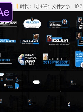 AE模板照片合集简约黄色信息图表文字排版企业视频片头设计