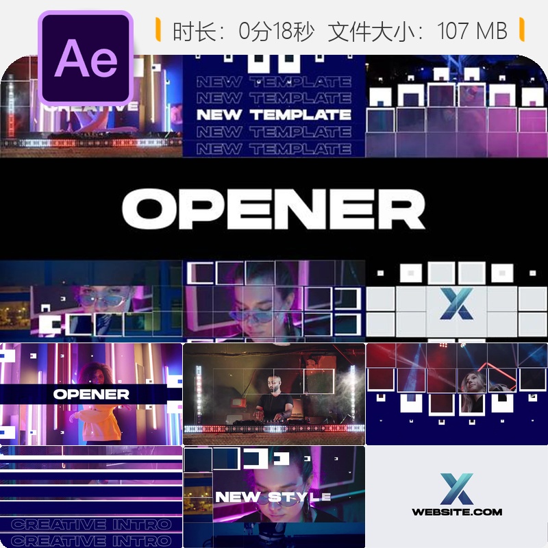 时尚动感品牌推广创意开场AE模板LOGO动画广告宣传片头设计制作