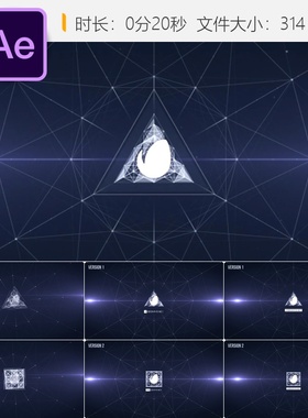 Plexus标志AE模板3D生物化学DNA分子动画科技感4K片头设计模板