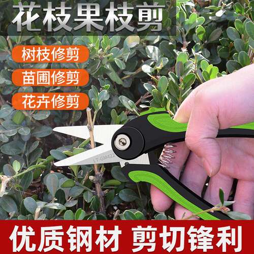 勒塔修枝剪弯刀果枝剪家用弹簧修枝剪花剪刀园林园艺工具剪刀
