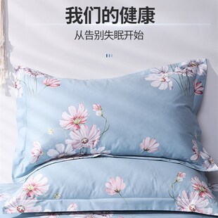加厚100纯棉枕套一对装48cm74全棉枕头套40x60外套家用乳胶儿童男