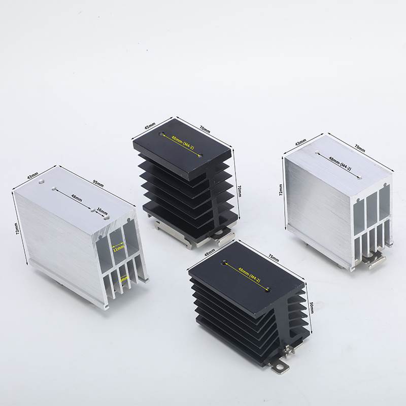 现货SSR25A40A60A单项固态继电器带卡轨扣铝型材风冷缺散热器片坐