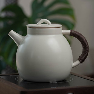 苏打釉大号煮茶壶侧把壶 中式 陶泥炭炉黑晶炉功夫茶具家用烧水壶