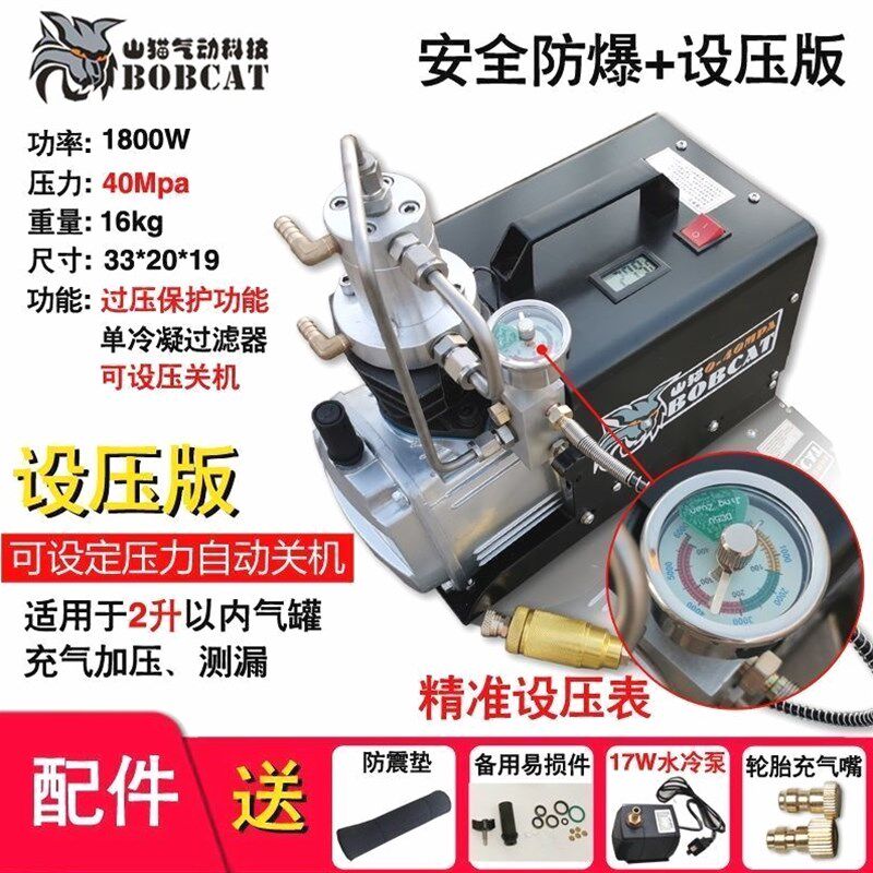 德国进口山猫电动高压打气机30mpa高压充气泵40mpa小型单缸水冷
