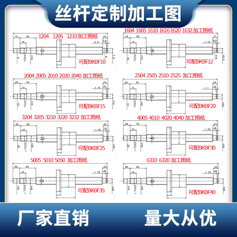 精密滚珠丝杆副螺母SFS1205 1210 16z16  2020 2525 3220  4040SF