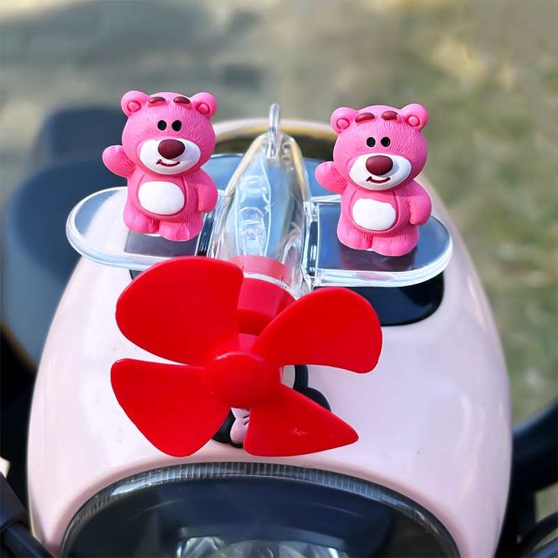 九号电动车装饰小配件车载摆件风能风力发电小飞机摩托车可爱公仔