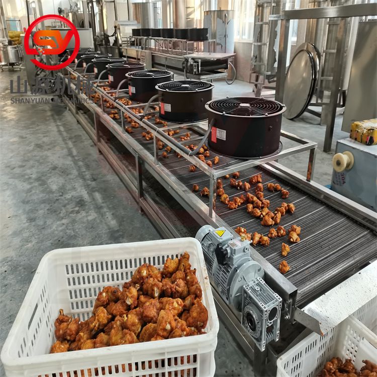 商用香酥鸡腿油炸机 五花肉片油炸机器 卡兹脆鸡排油炸生产线