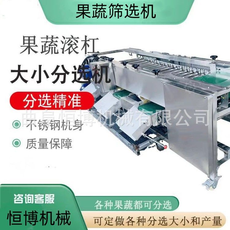 直发滚杠筛选机 商用金桔选果机 大蒜分拣机  工业千禧果分级机