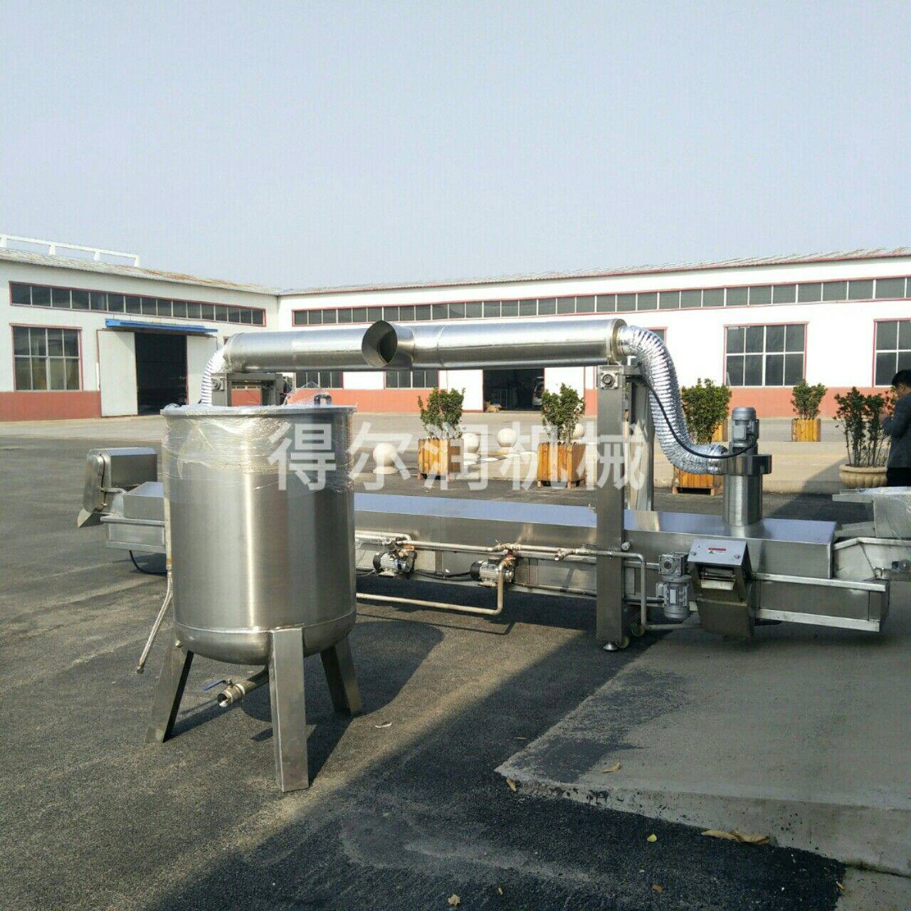 腌制肉条裹粉油炸流水线 上粉机 全自动肉块油炸机  工厂研发