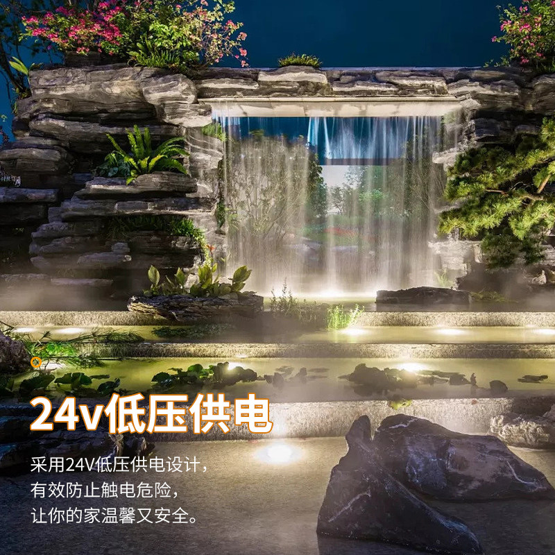 ?LED水底灯水池灯水下灯锦鲤鱼池不锈钢喷泉灯防水七彩射灯鱼