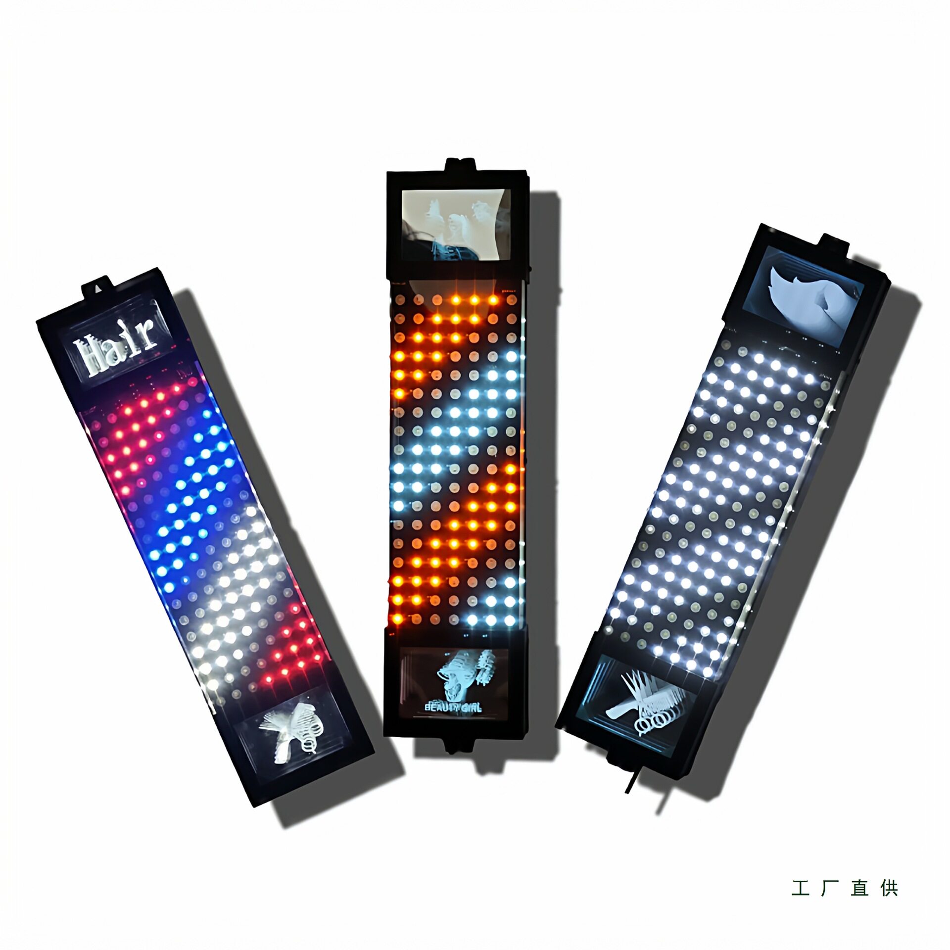美发转灯理发店LED电子加亮发廊户外复古方形挂墙防水灯箱