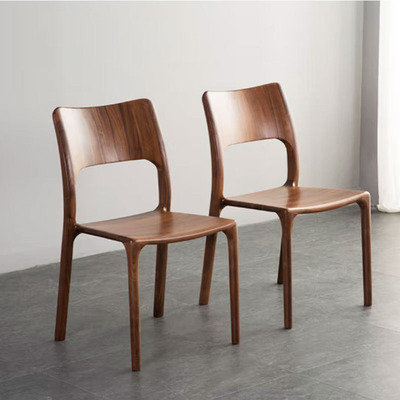 北美黑胡桃木餐椅轻奢实木椅子家用榫卯餐桌椅组合白蜡木舒克餐椅