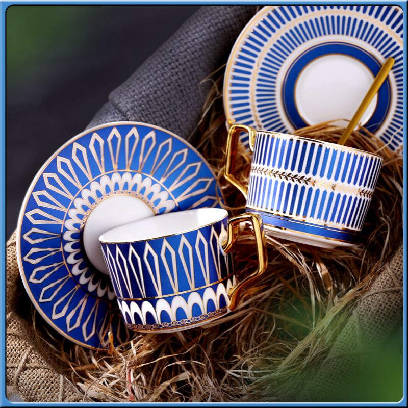 诺轩炫金陶瓷咖啡杯金边欧式英式英伦咖啡杯下午茶杯子茶杯带碟勺