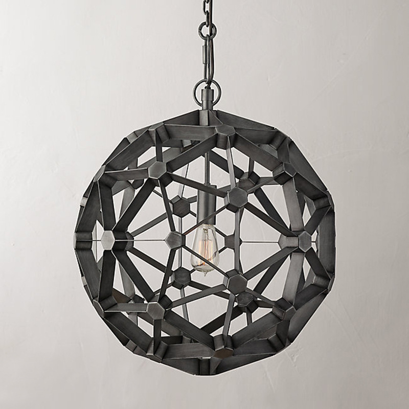 现代美式儿童房多面体吊灯现代简约男孩房工业风餐厅创意RH灯具