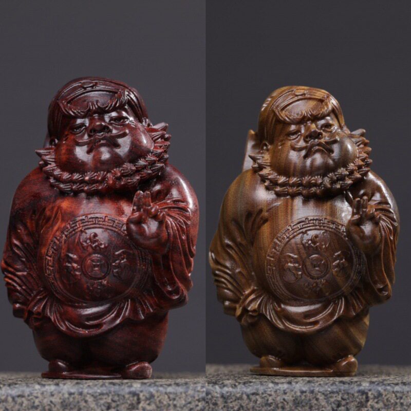 绿檀木雕钟馗降师手把件摆件紫檀木钟馗把玩件文玩男士