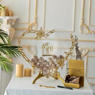 木制工艺品婚礼签名框为宾客留言簿-签到台结婚用品摆饰