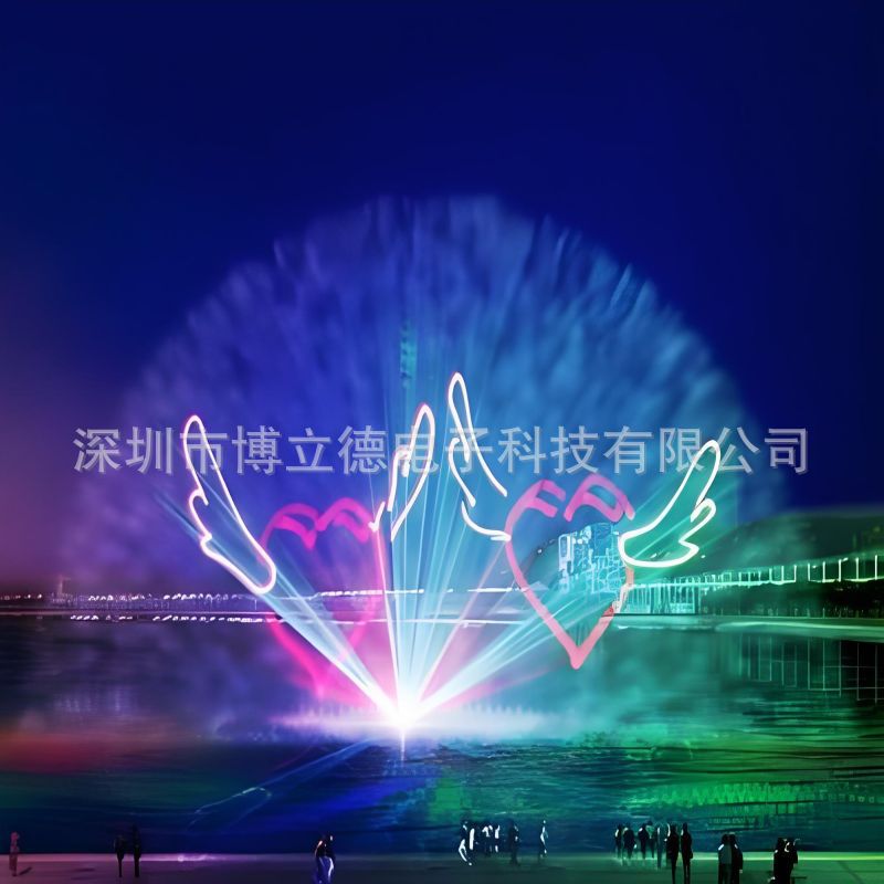 全息水幕投影水舞电影喷泉灯光秀互动投影纱幕3D裸眼户外景区纱幕