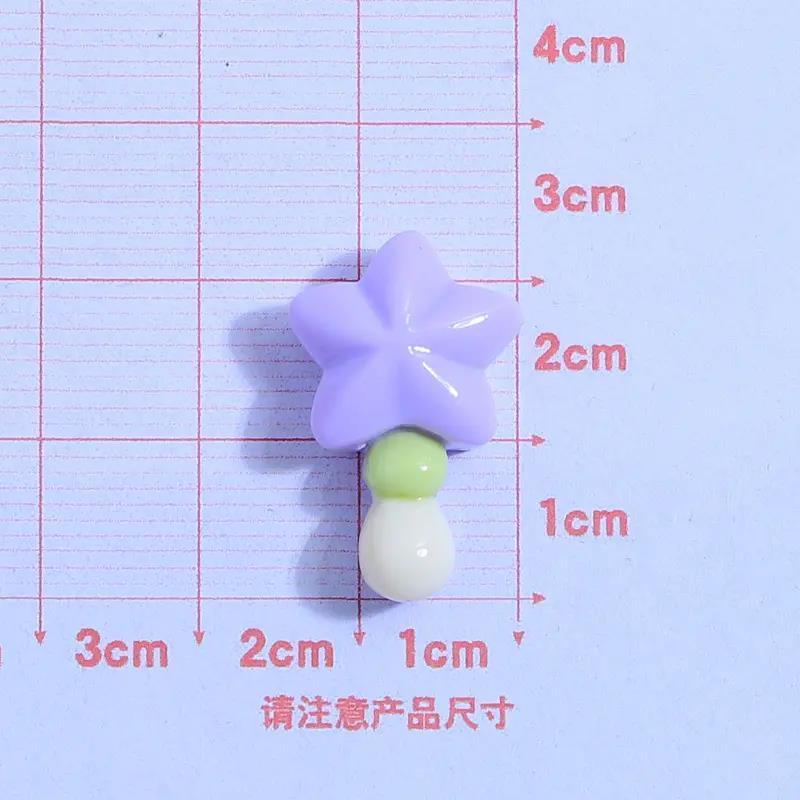彩色星星魔法棒童趣手工奶油胶头饰发夹饰品树脂配件纽扣滴油可爱