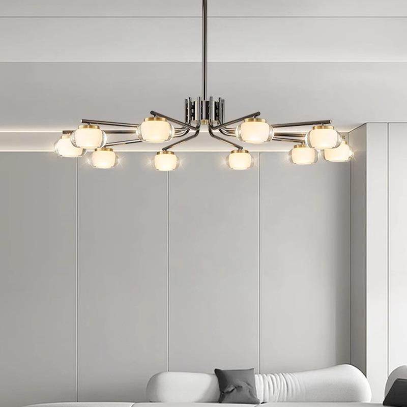 极简客厅吊灯北欧创意航空铝材柿子灯简约现代家用大气大厅吊灯