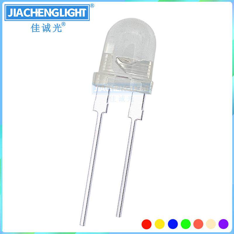 f10圆头大支架8mm红黄蓝绿暖白光0.5w大功率led灯珠rgb七彩快慢闪