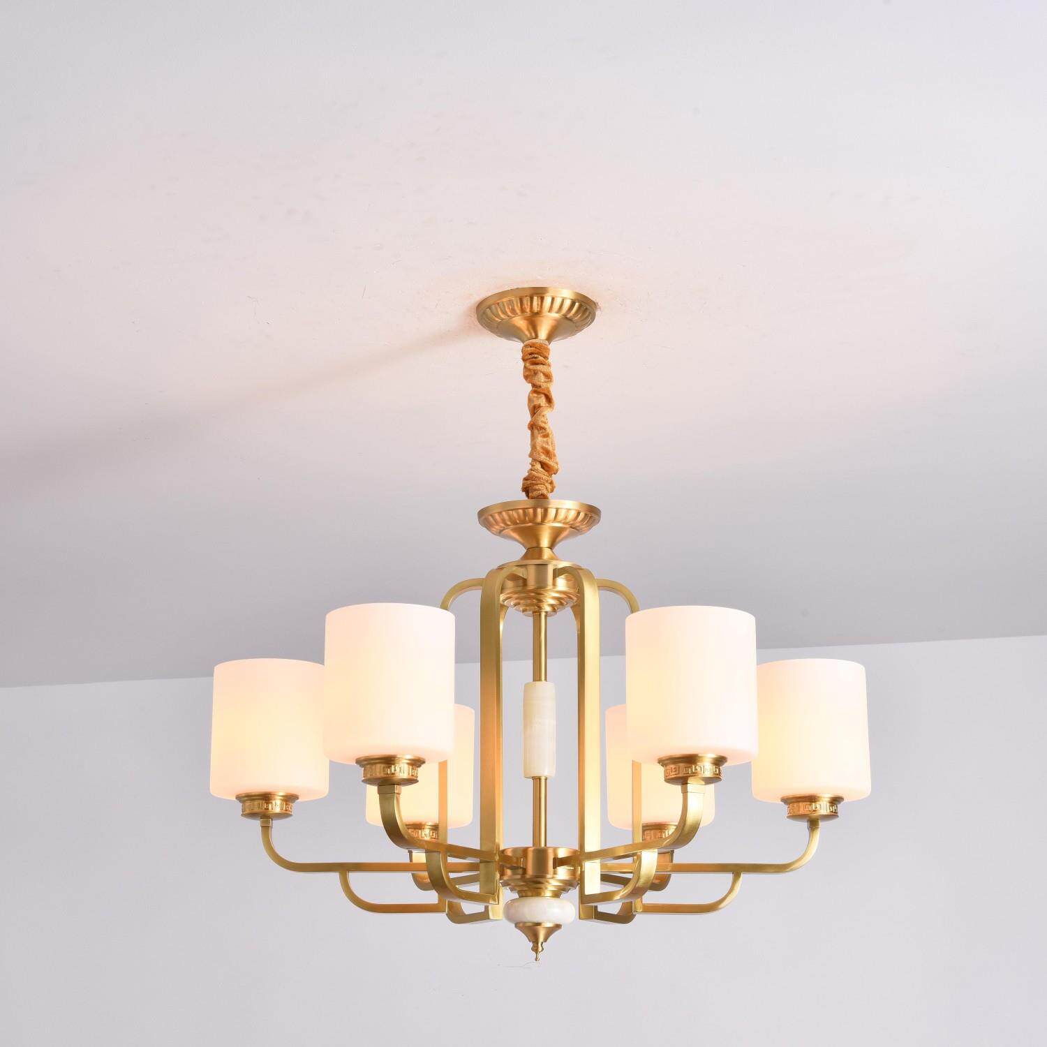 全铜新中式吊灯客厅灯现代简约美式LED别墅大厅书房餐厅卧室灯具