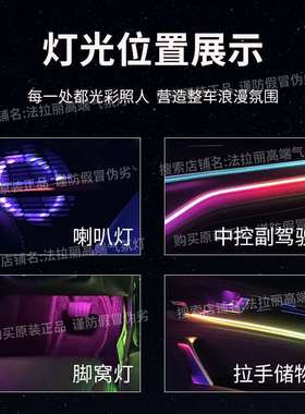 Z3E【5026人收藏】汽车LED分区通用氛围灯256色超薄亚克力隐藏式