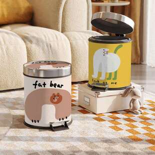 脚踏垃圾桶家用带盖脚踩大容量厨房客厅卫生间卡通筒静音脚踏