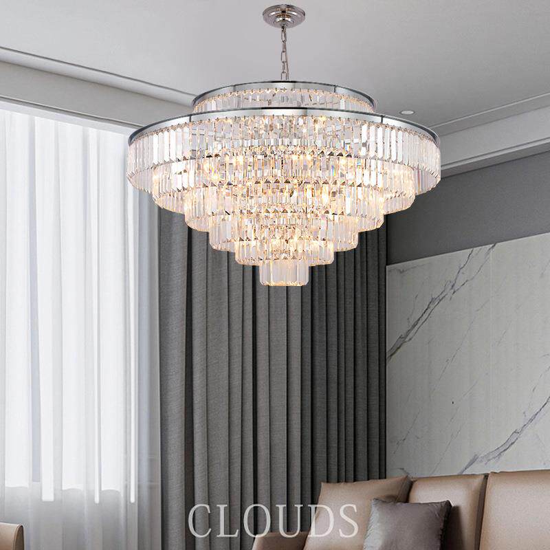 后现代爆款轻奢客厅水晶多层吊灯欧式简约高档别墅主卧室餐厅灯具