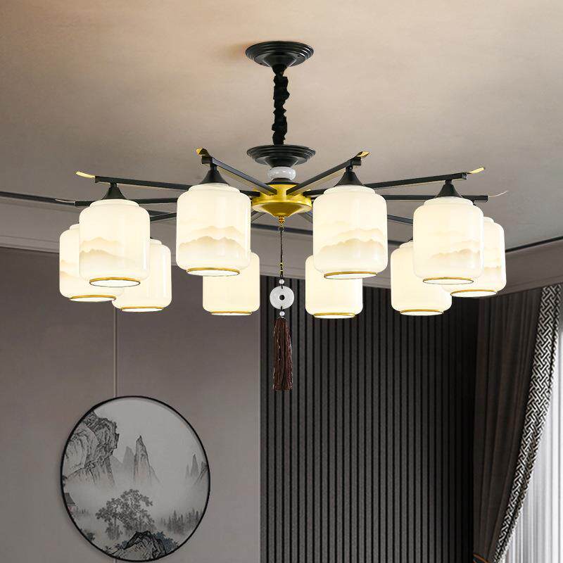 新中式客厅吊灯中国风仿古别墅大厅灯具现代中式自建房酒店餐厅灯