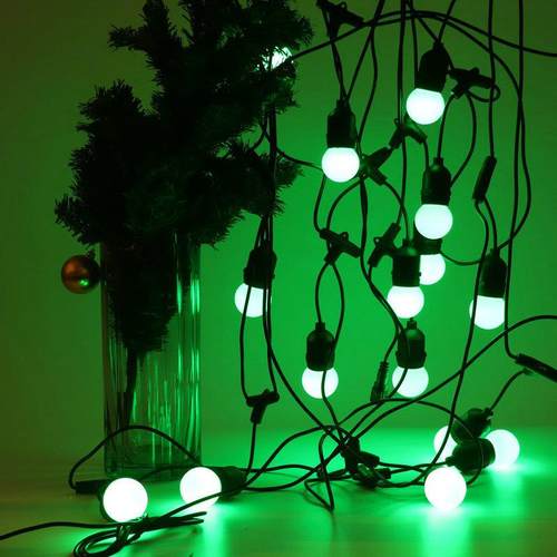 G45太阳能灯泡串LED户外防水灯串庭院氛围装饰彩灯圆球RGB灯