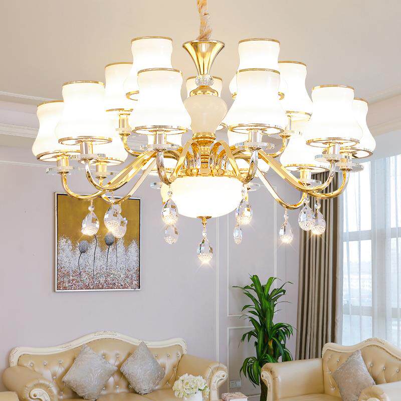 欧式吊灯客厅灯简约现代大气美式主卧室餐厅吊灯奢华大厅吊灯具
