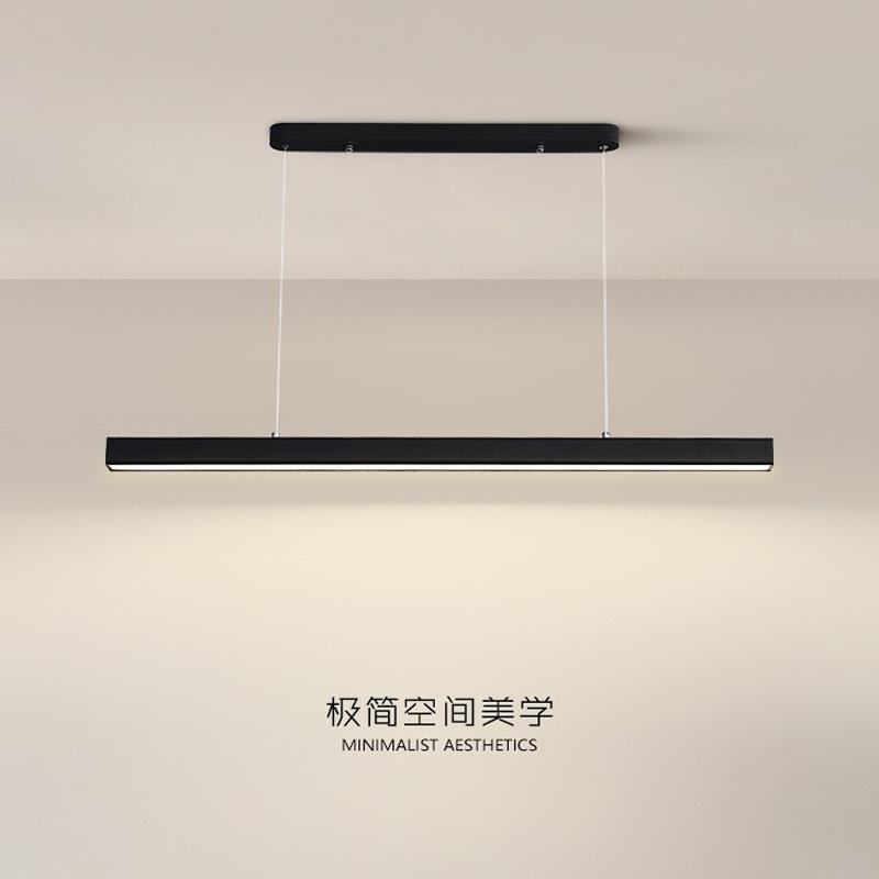 现代简约铝材吊灯餐厅吧台酒店服务台客房极简办公一字长条吊灯