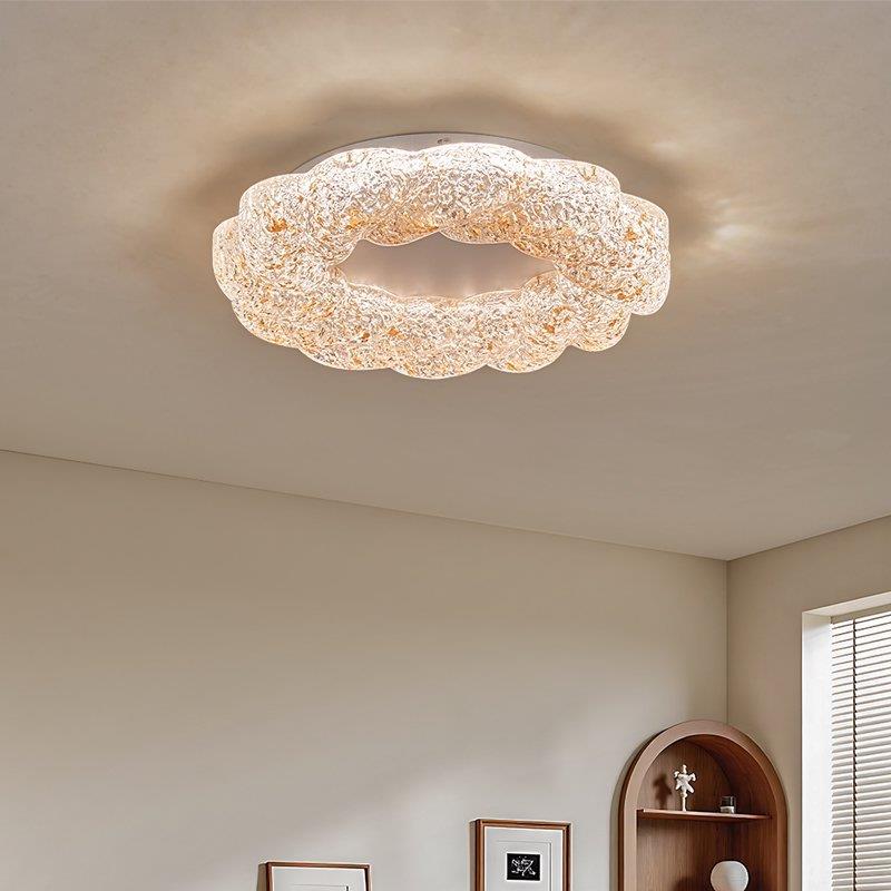 简约轻奢圆形卧室现代大气高级2025新款灯具书房极简感树脂吸顶灯