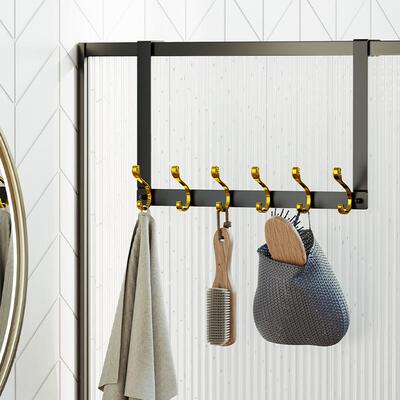 门后挂钩7cm厚门 防盗门上卡夹式衣服挂衣架免打孔不锈钢衣帽挂架