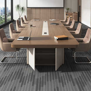会议桌长桌简约现代办公室桌椅组合长方形接待洽谈长条桌办公家具