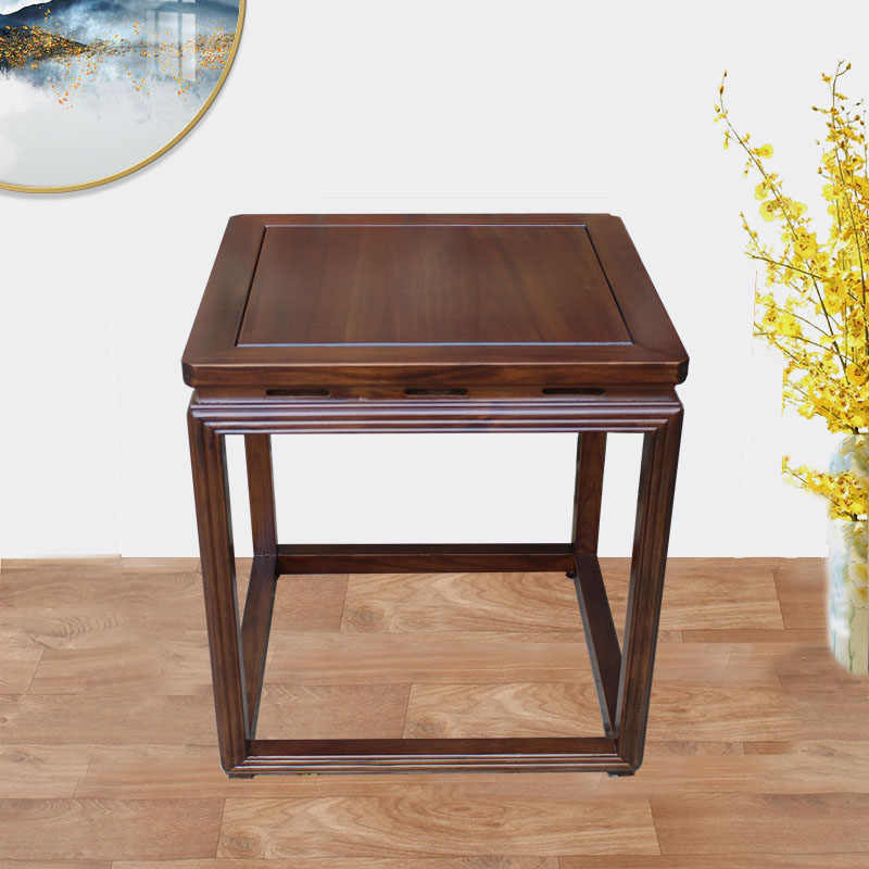 新中式全实木小方几茶几木质沙发角几边几小方桌榆木原木极简边桌