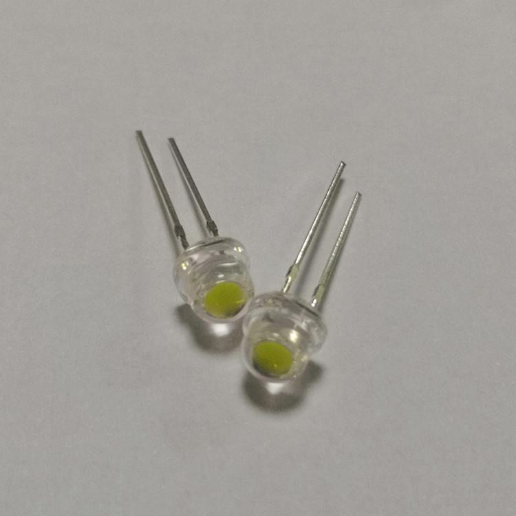 F5草帽白光灯珠2200-2400mcd 5mm草帽灯珠5mm草帽白光6-7流明