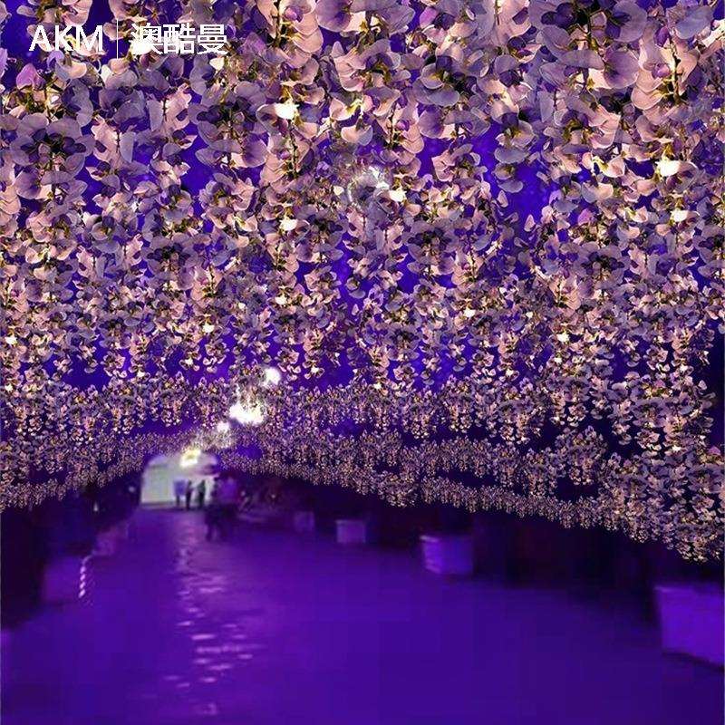 户外紫藤花灯景观庭院花园布置氛围装饰灯景区仿真花灯地插草坪灯