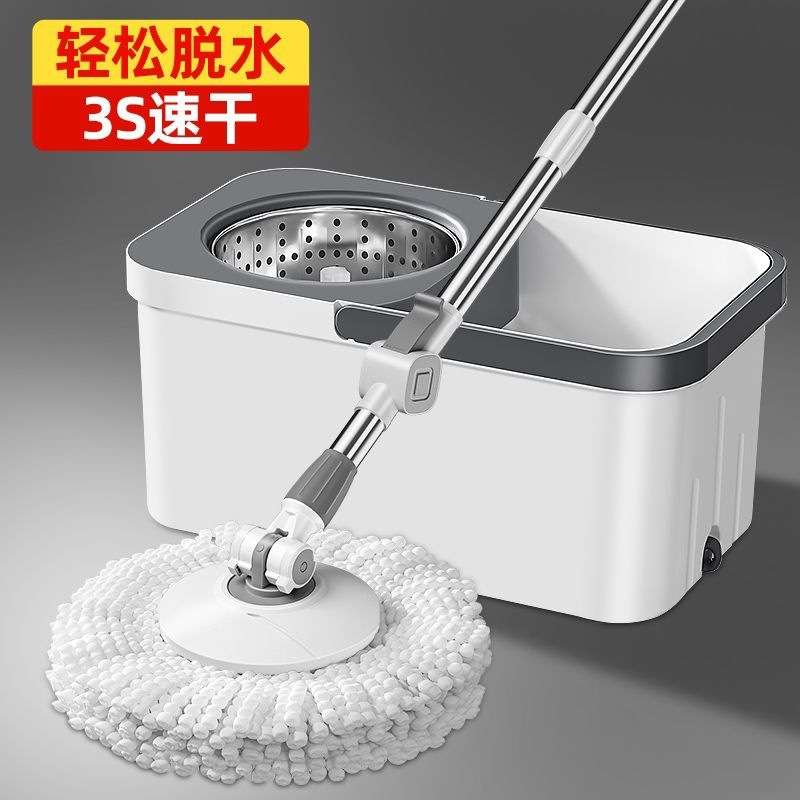 免手洗干湿两用旋转2025新款懒人拖把桶家用吸水拖地甩干整套神器