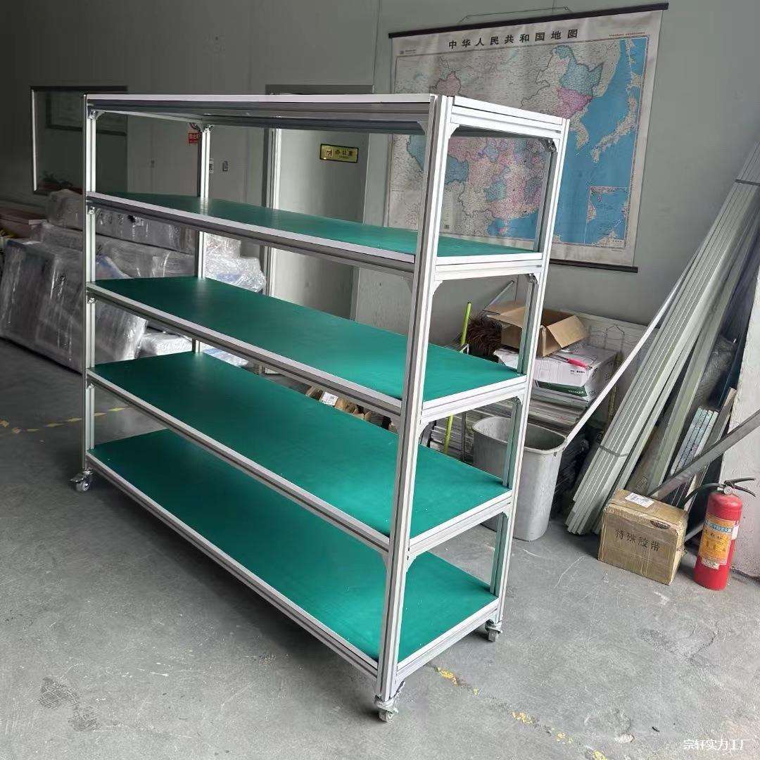 铝合金防静电老化架测试架仓储置物移动货架电源周转工厂多层带轮