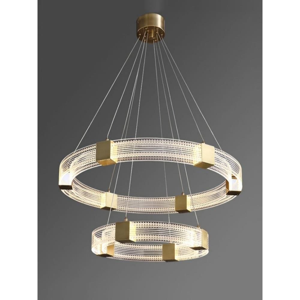 北欧后现代简约客厅餐厅卧室吊灯设计师轻奢大气圆环网红组合吊灯