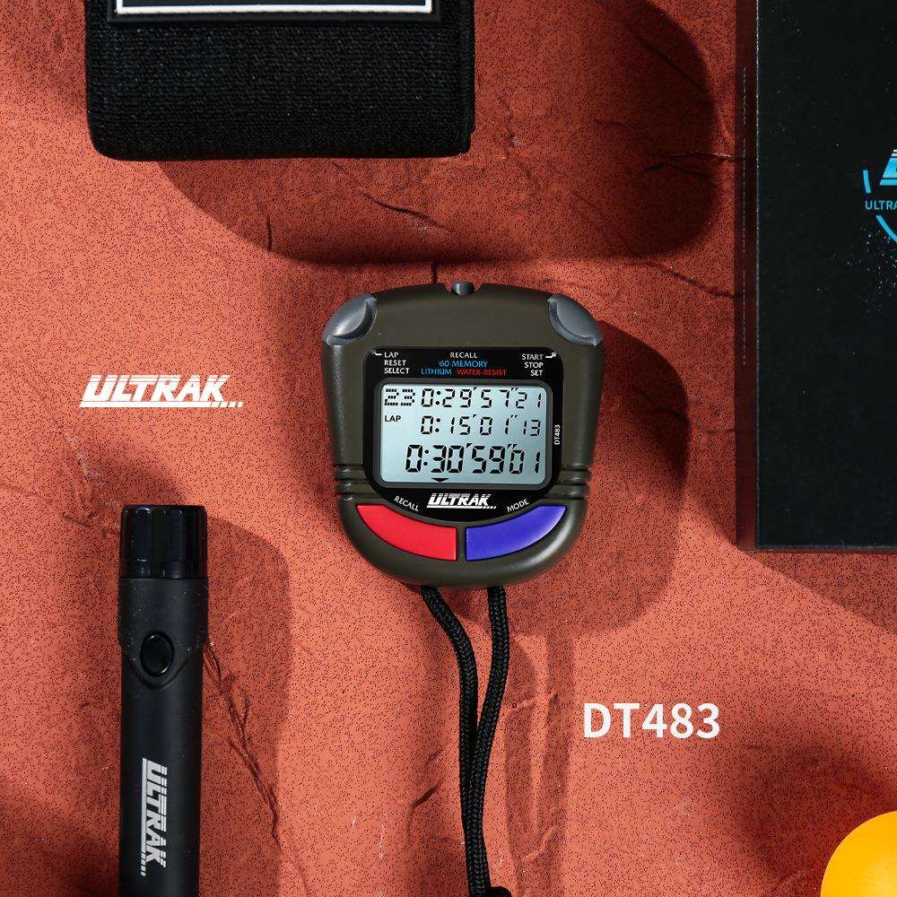 DT483S三排60道记忆电子秒表比赛计时器比赛智能多功能迷你