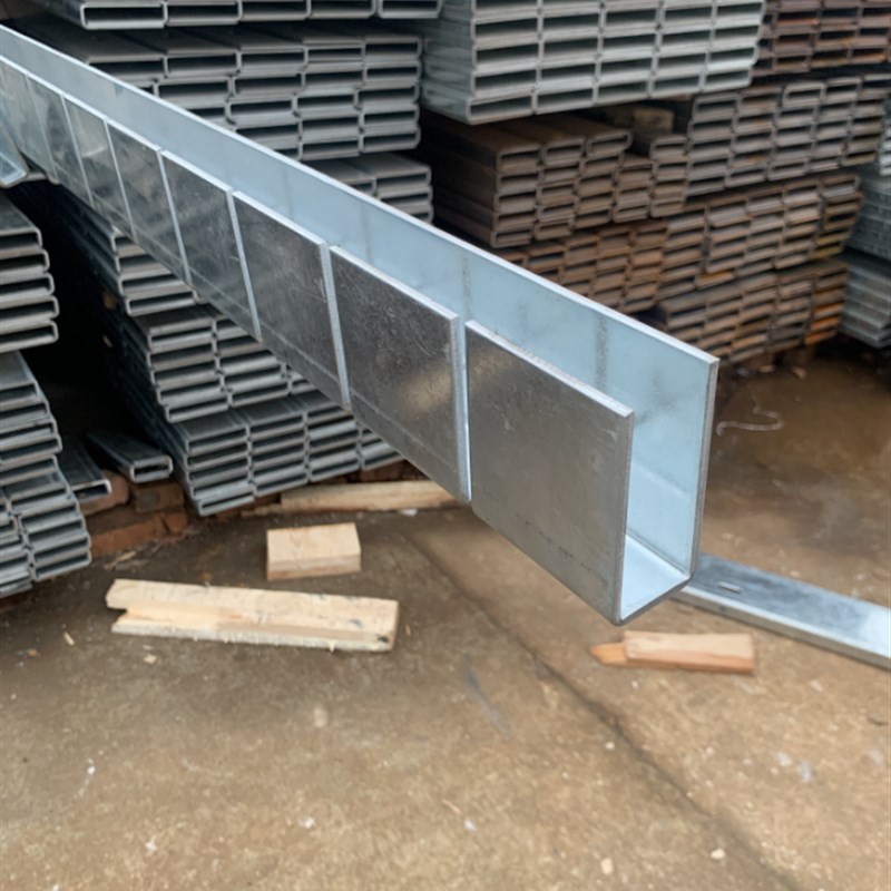 预埋U型槽楼梯扶手玻璃钢槽镀锌槽无框轨道地槽卡槽阳台护栏栏杆