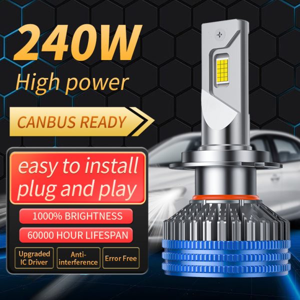 双铜管汽车led大灯h4灯泡h11汽车灯h7led灯大功率专用led汽车大灯