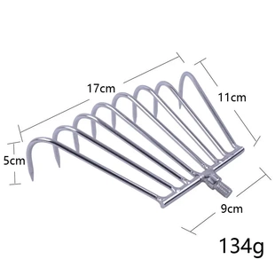 鱼叉锰钢超硬不锈钢小号头倒刺插鱼器飞叉头捕鱼钢叉手工排叉五齿